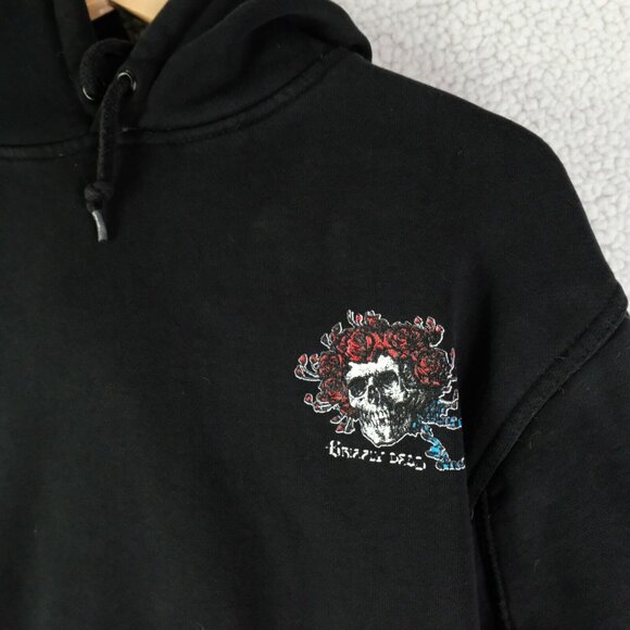 Grizzly Walking Dead Hoodie Womens Medium Black Skull & Roses Graphic Sweatshirt - Picture 3 of 11